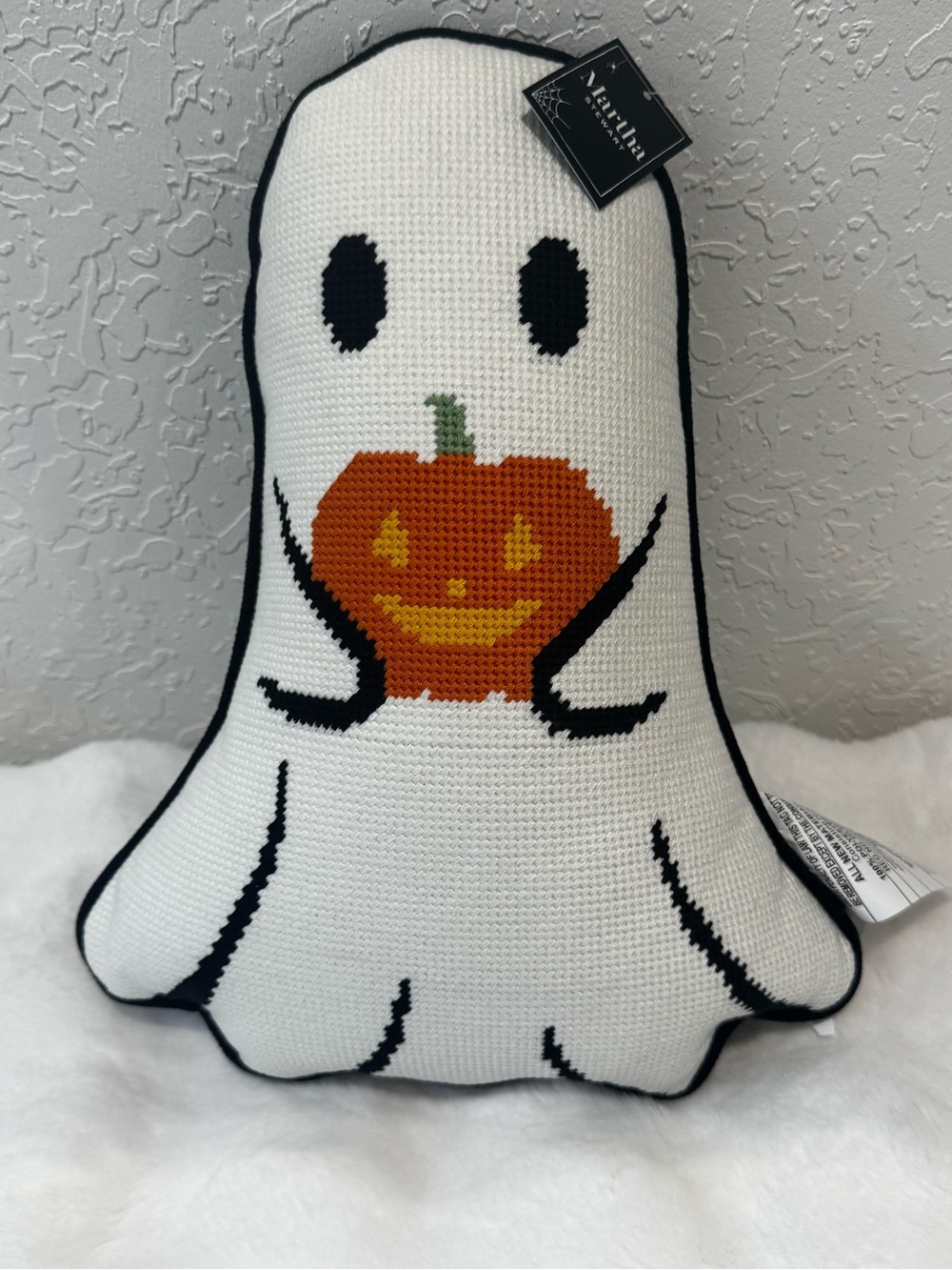 NWT Halloween Ghost Pumpkin Pillow Decorative